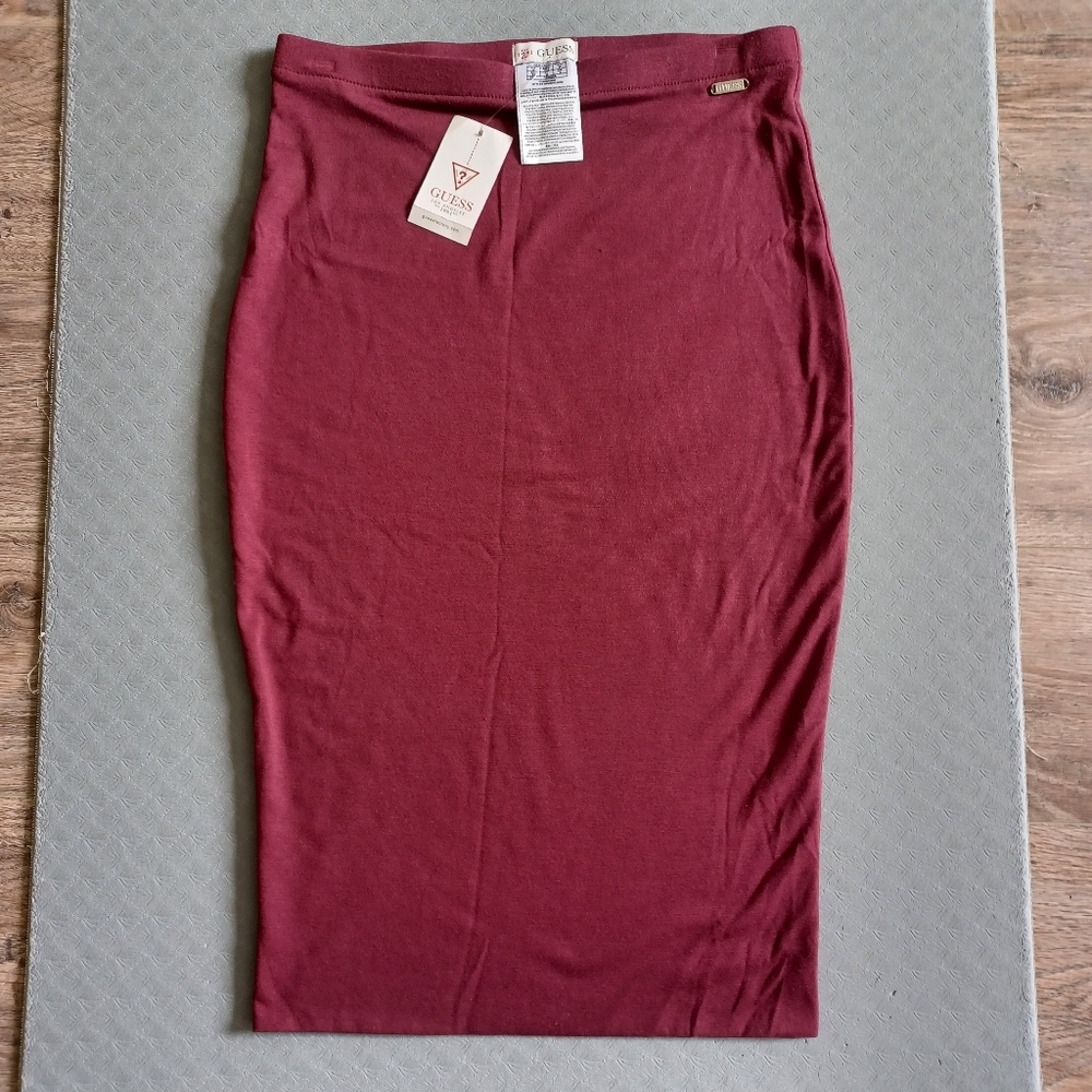 G by Guess Red Midi Skirt